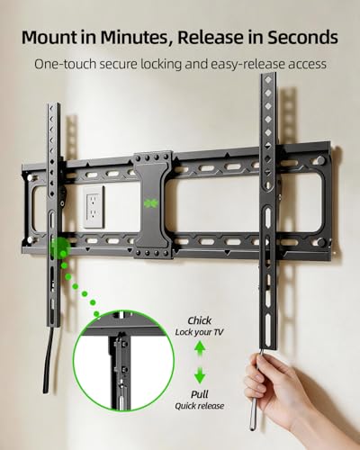 USX MOUNT TV Wall Mount,Low Profile TV Mount for Most 42-95 Inch Flat Screen Televisions,Max VESA 600x400mm Fixed Wall Mount Bracket Holds up to 132 lbs,Fits 16"/18"/24" Studs - size: 42-95 inch