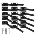 LEOPO 16-Pack 8 inch Floating Shelf Brackets, Hidden Shelf Bracket for Wood - color: Black-16Pack, size: 8 Inch