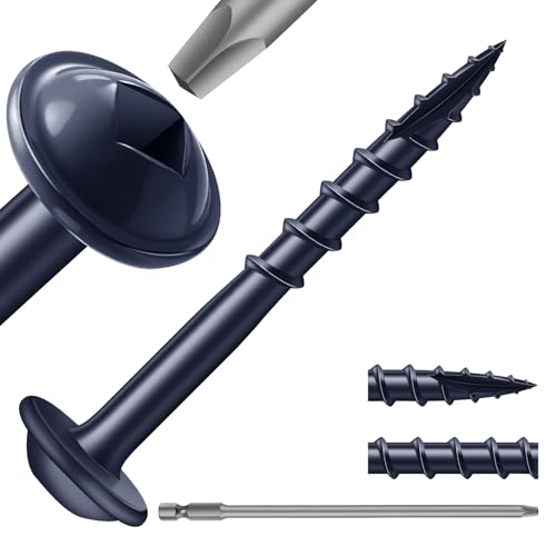 Pocket Hole Screws #8 x 1-1/4" (360Pcs) 2lb. Carbon Steel, Blue, Washer Head, Coarse Thread, Square Drive,150MM Drive Bit Included - color: Blue, size: #8 x 1-1/4"