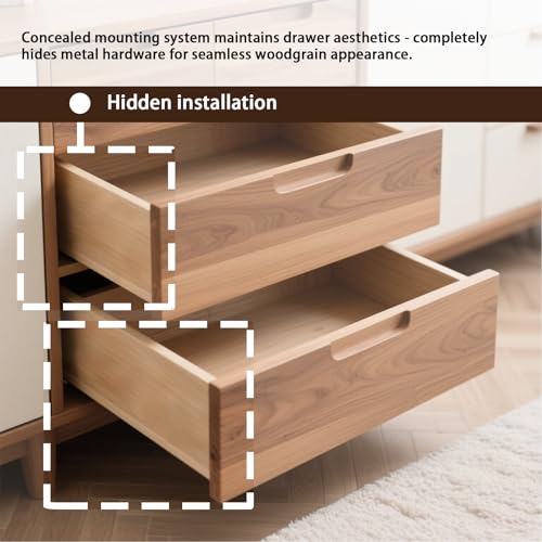 2 Pack of Drawer Slides Center Track for Kenlin Rite-Trak II Rails Kit, 16 Inch Drawer Metal Slides with Stop & Roller