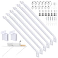 6 Pack 12 Inch Wire Shelf Brackets Set, Closet Maid Support Brackets with Anchors and Screws, Wire Closet Shelving Accessories with 12 PCS Wire Shelf Clips for Wardrobe and Wall Bracket