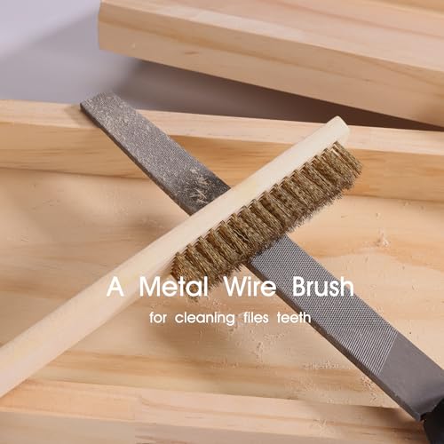 REXBETI 25Pcs Metal File Set, Tool Sharpening, Woodworking, Finishing File | 4 Large Flat/Triangle/Half-Round/Round File, 12 Needle Files, Working with Wood, Metal, Glass, Tile, Leather, Plastic, T12 - style: 25PCS