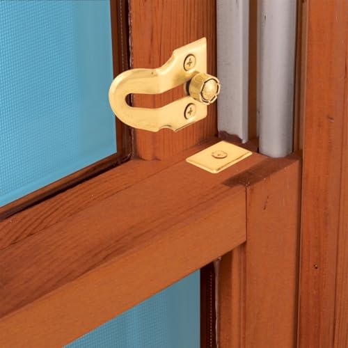 Prime-Line U 9939 Wood Window Vent Lock, Brass Plated Steel (2 Locks)
