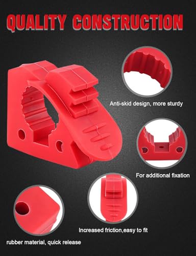 7 PCS Quick-release Shovel Holder Clamp Mount Bracket Red - size: 7 Pack Red