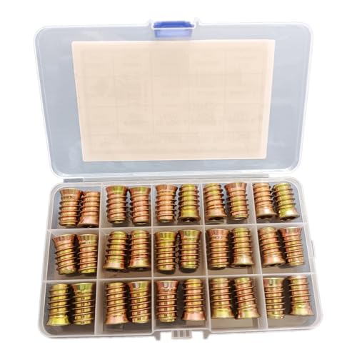 30pcs Threaded Inserts for Wood, 3/8"-16x25mm Screw in Nut Fasteners - size: 3/8"-16 x 25mm