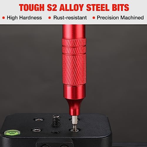WORKPRO 24 in 1 Multi Bit Mini Screwdriver Set Magnetic, Red - color: Red