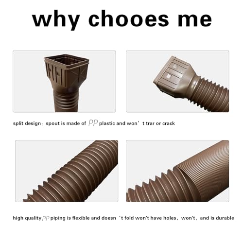 3 pack Flexible Rain Gutter Downspout Extensions,Drain Downspout Extender,Gutter Extension Flexible,Down Spout Drain Extension Pipes,Extendable from 21 to 60 Inches (3pcs white) - color: 3pcs white