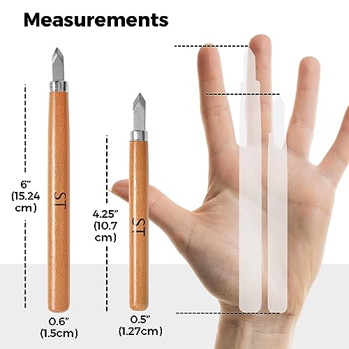 Schaaf Tools Wood Carving Kit, 12-pc mini chisel set, large handles