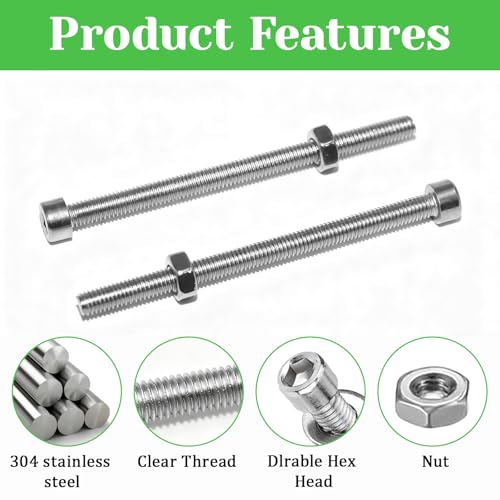 80 Pcs M3 x 45mm Socket Head Cap Screws Metric, Allen Socket Drive, 304 Stainless Steel, Full Thread, Bright Finish, Machine Thread - size: M3 x 45-80Pcs