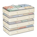 Budding Joy 4 Pack Under Bed Storage Containers with Clear Lids, Beige - color: Beige, size: 60L-4 Pack