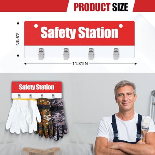 Honeydak Cut Glove Station Wall Mount - style: Red 4 Clips Style