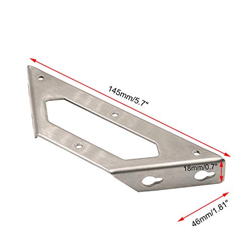 Trapeziform Angle Brackets Stainless Steel 5.7" x 1.81" Corner Braces-4pcs - size: Large 4pcs