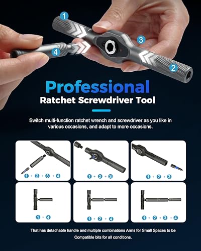 32-in-1 Magnetic Ratchet Screwdriver Set with Removable T-Handle