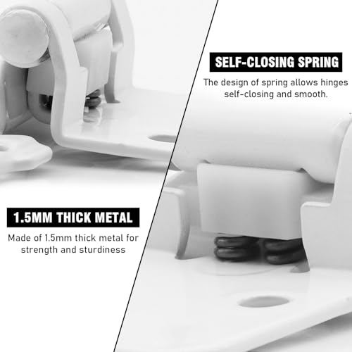 30 Pack (15 Pairs) 1/2" Overlay Cabinet Hinges White - color: White, size: 30 Pack (15 Pairs)