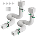 2 Pack Rain Gutter Downspout Extensions, Upgraded Flexible Drain Down Spout Extender for Rain Water Drainage, Each Extendable from 20" to 66", Combine to 10 ft with Connector(White) - color: 2 Pack White