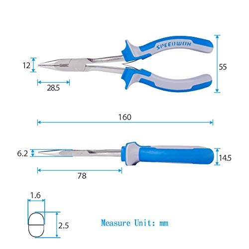 SPEEDWOX Long Reach Long Nose Pliers 6 Inches Mini Wire Cutter Side Cutting Slim Precision Fine Pliers for Hard to Reach Narrow Spaces Serrated Jaws High Leverage Reduce Efforts Non-slip Handles - style: Long Nose Pliers