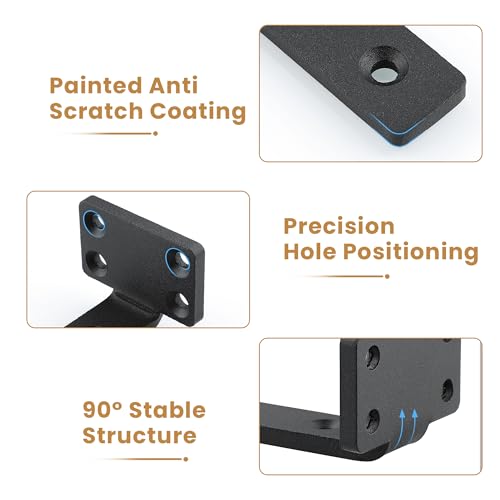 Mooche 4Pack Floating Shelf Brackets, Heavy Duty L Brackets Wall Mounted - color: Balck, size: 7.88*1.42 Inch