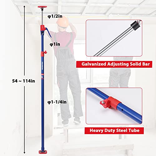 WORKPRO Cabinet Jacks, 54-114 in Adjustable Support Pole, 154 lbs, 4-Pack - size: Long-54"-114" 4PC
