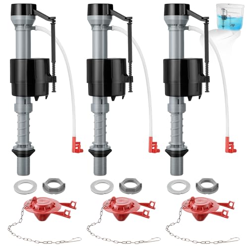 3 Sets Toilet Float Replacement Kit with 2 Inch Flapper Replacements