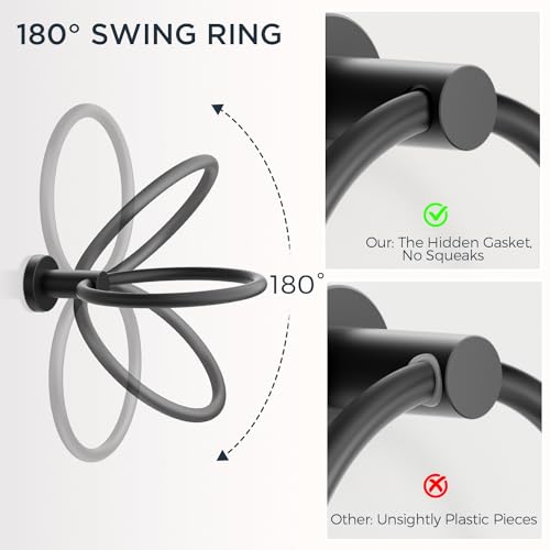 FORIOUS Toilet Paper Holder and Towel Ring Set, Bathroom Accessories Set - color: Matte Black