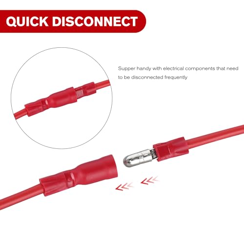 Nilight 200PCS Bullet Terminals Wire Connectors AWG 22-14 - color: 200PCS Bullet Terminals