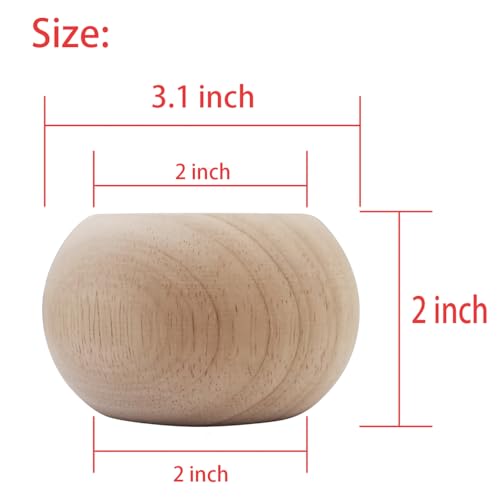 2 Inch Wooden Bun Feet Sofa Replacement Parts Round Furniture Legs Unfinished Sofa Couch Chair Ottoman Replacement Legs Solid Wood Cabinet Legs Set of 4 (2 inch Unfinished) - size: 2 inch Unfinished