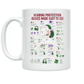 Hearing Protection Basics Mug - Educational Design - 11 oz Ceramic