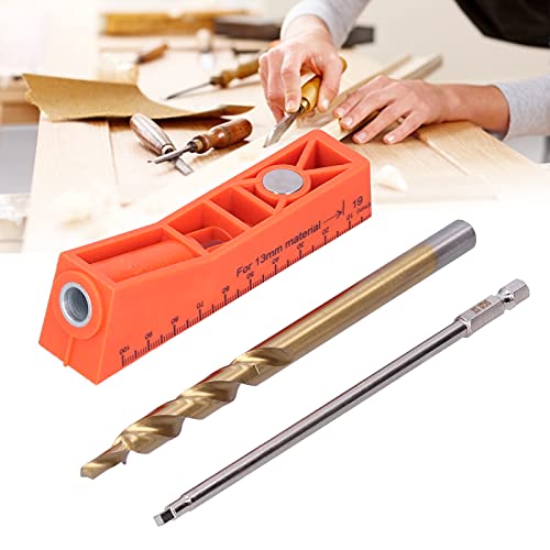 Hilitand Pocket Hole Jig Kit, Spliceable Pocket Hole Jig Kit, 2 in 1 Pocket Hole Jig Kit, Including One Hole Jig, Step Drill Bit, Hex Wrench, Jigs, Hilitandohmyix4p38