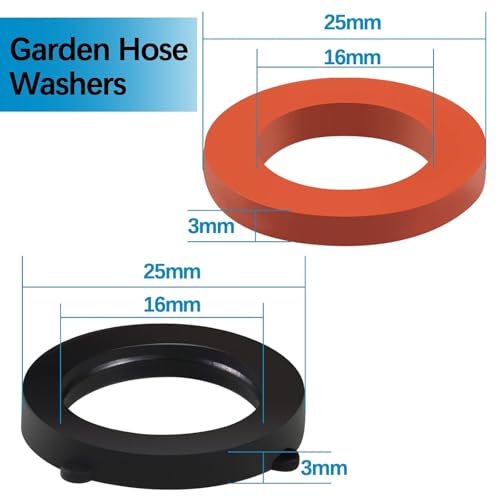 ZDBB 80 Pcs Garden Hose Gasket Rubber Seal, Fits All Standard 3/4 Inch Outdoor Hose Fittings with Heavy Duty Red and Black Self-Locking Tabs to Hold The Gasket Securely in The Fitting - size: 80 PCS