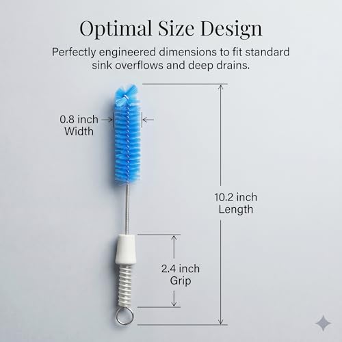 Flexible Drain Clog Remover Brush Double Head Extended Reach Cleaning Tool for Bathroom Kitchen and Sink Drains Blue - color: Blue, size: Large