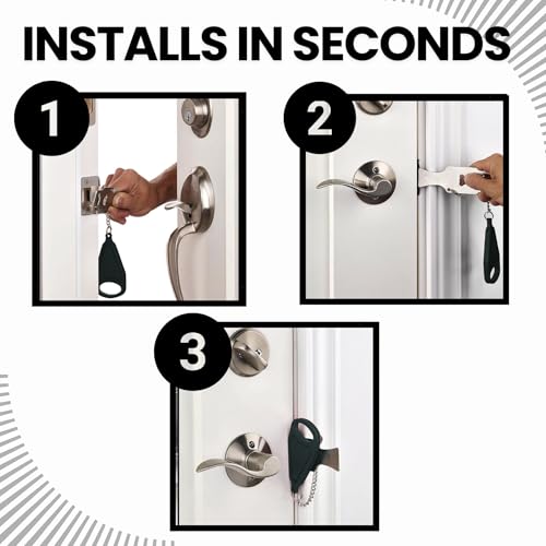 Portable Door Lock 2 Pack for Travel – Hotel Door Locks for Travelers Security – Door Safety Lock from Inside for Home & Apartment – Travel Locks for Hotel Rooms – (Black/Red) - color: 2-Pack - Red / Black