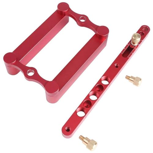 Self Centering Dowel Jig with 6/8/10mm Positioner Locator - color: Red(metric)