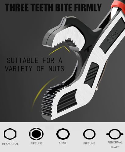 2Pcs Set of Self-locking Adjustable Wrenches, 6in and 10in Multifunctional Wrenches with an Opening Range of 7-15mm and 15-35mm, Self-adjusting Size, Suitable for Car, Bicycle, and Plumbing Repairs