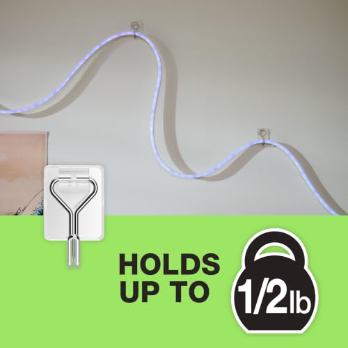 FrogTape reMOVEables Small Wire Hooks - 9 Clear Hooks & 12 Adhesive Strips - Holds up to 0.5 lb - Damage Free Adhesive Hook - Removable & Reusable Wall Hooks for Hanging - No Nails (Pack of 9) - color: Clear, size: Pack of 9, style: Small