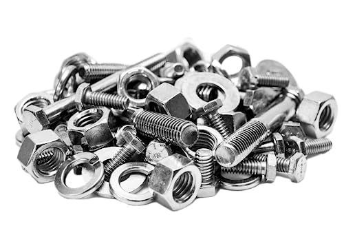1035 Piece Grade 5 Nut Bolt and Washer Assortment Hex Head Bolts, Hex Nuts, Lock and Flat Washers Standard Coarse Thread with 30 Plastic Bins