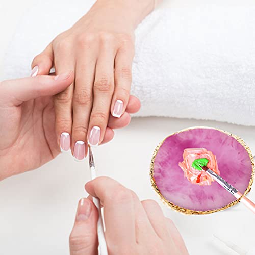 2 Pcs Resin Nail Art Palette, Round Mixing Board, Blue White - color: Purple, White