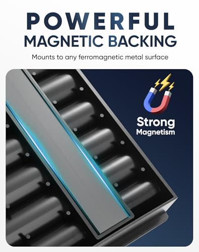 Reniteco 3-Piece Magnetic Socket Organizer Tray, for 1/2'', 3/8 '', 1/4'' Drive Metric/SAE Hold up to 76 Sockets, Heavy-Duty Socket Holder with Handle & Magnetic Base, Sockets Not Included - color: Black