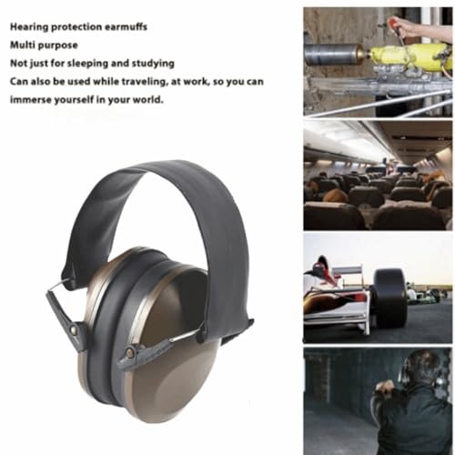 Foldable Safety Earmuffs with Noise Reduction–Adjustable Headband for Travel & Work, Hearing Protection for Men&Women