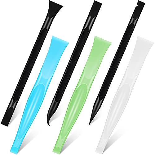 Honoson 6 Pcs Non-scratch Plastic Scraper Cleaning Tool, White Blue Green - color: White Blue Green