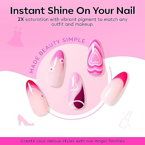 modelones Pink Gel Nail Polish Set 6 Colors, Hot Neon Light Dark Milk Pink - color: A A A0 Pink Shades