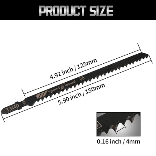 20 Pcs T344D T Shank Jigsaw Blades 6 TPI, 6 Inch | HCS, Wood Jigsaw Blades, For Plastic Chipboards Plywood Hardwood, Quick Cutting