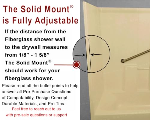 Grab Bar Mounting Kit for Fiberglass Showers - The Solid Mount Made in USA