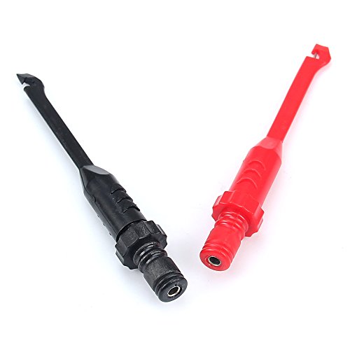 2PCS Multimeter Test Leads Set Electric Wire Piercing Probe Clip, Automotive Insulation Back Probes with 4mm Banana Plug Test Leads for for Diagnostic Electrical Testing