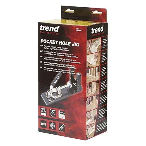 Trend Pocket Hole Jig Kit with Dual Column Jig, Face Clamp, HSS Drill Bit & Depth Setting Collar, 2 Square Bit Drives & 100 Pocket Hole Screws, PH/JIG - style: Dual Column
