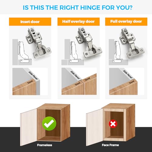 HOME EDIT 5 Pairs 10 Pack European Full Overlay Soft Close Cabinet Hinges - size: Full Overlay