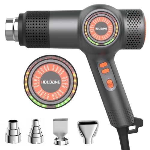 Heat Gun 1800W Fast Heating Hot Air Gun with 4 Nozzles for Vinyl Wrap & DIY