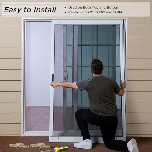4-Pack Sliding Screen Door Wheels Replacements for B701, B702 and B814, Durable Steel 1 inch Wheel, Smooth and Silent, Screen Door Rollers Hardware Used on Both Top and Bottom