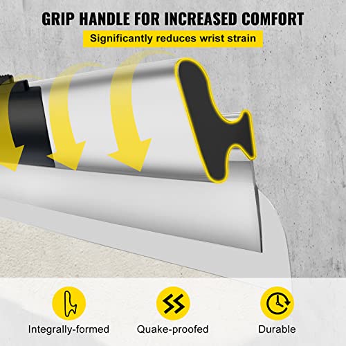 VEVOR Skimming Blade Set, 10"+24"+32" Blades + 35"-78" Extension Handle | for Gyprock/Drywall/Wall-Board, European Stainless Steel Construction Knife, Aluminum Blade Profile Smooth Knockdown Spatula - size: 10"+24"+32", style: With Extension Handle