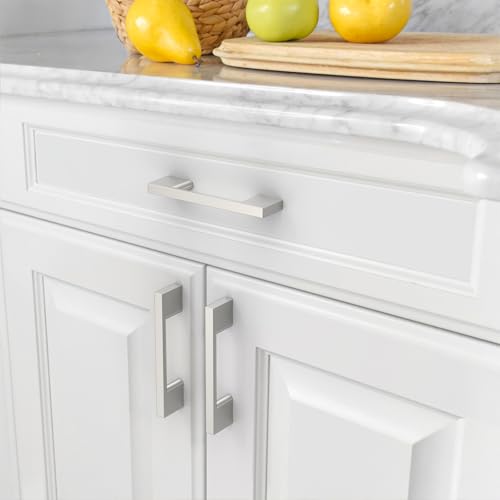 Amerdeco 10 Pack Brushed Satin Nickel Cabinet Pulls 3 Inch(76MM) Hole Centers Kitchen Cabinet Handles Cabinet Hardware Kitchen Handles for Cabinets Cupboard Handle Drawer Pulls ZH0060 - color: Brushed Satin Nickel, size: 3"/76mm Hole Center, style: 10 Pac