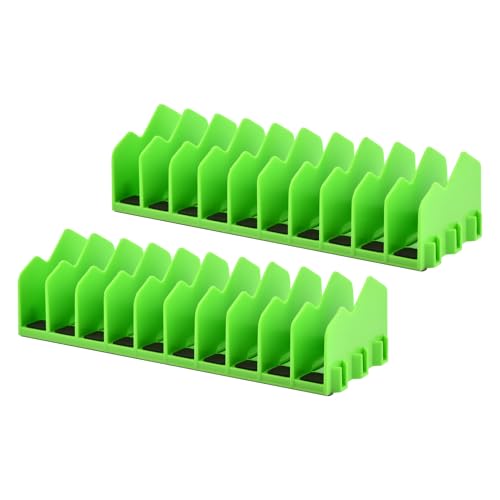 Pliers Organizer 2‑Pack, Expandable 20‑Slot Tool Rack - color: green